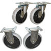 Rubbermaid 5 Inch Swivel and Rigid Plate Caster Kit - Set of 4, small