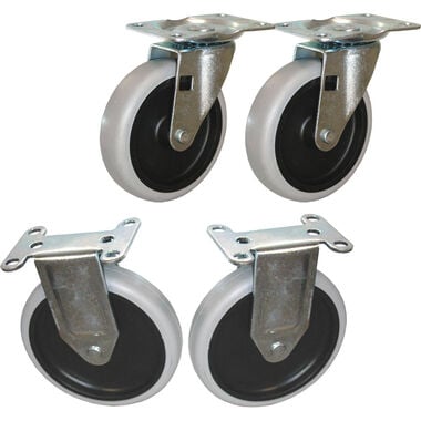Rubbermaid 5 Inch Swivel and Rigid Plate Caster Kit - Set of 4, large image number 0