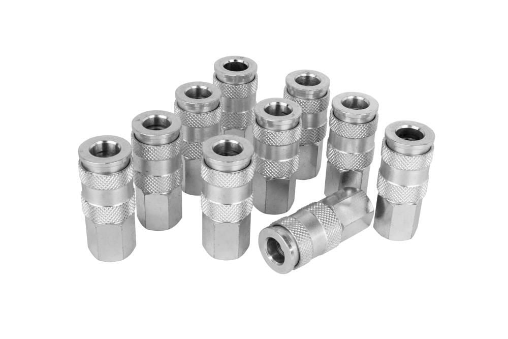 Milton Quick-Connect Steel Coupler 3/8in FNPT High Flow (V-Style) - 766ST