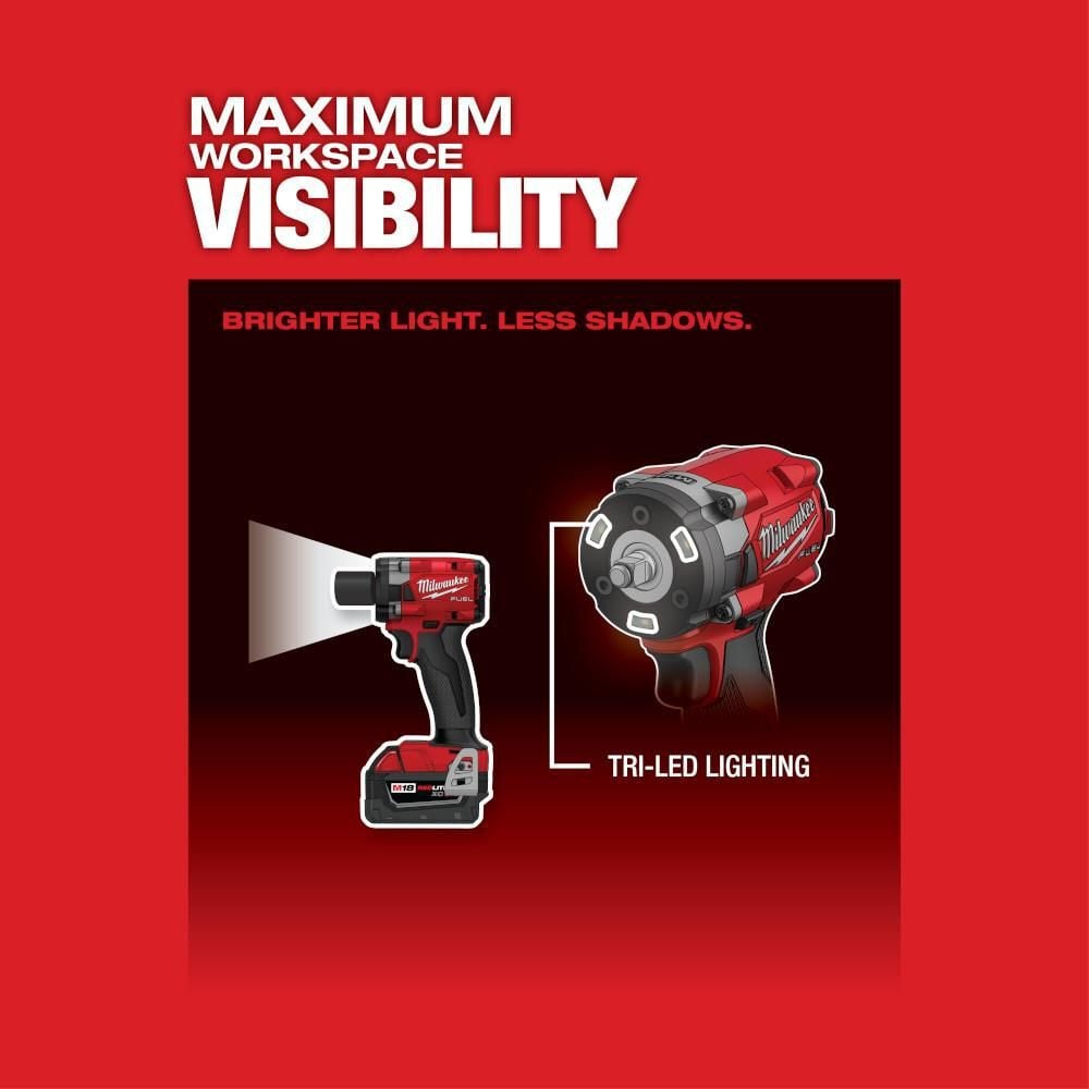 Milwaukee M18 FUEL 3/8 Compact Impact Wrench with Friction Ring (Bare Tool), large image number 6