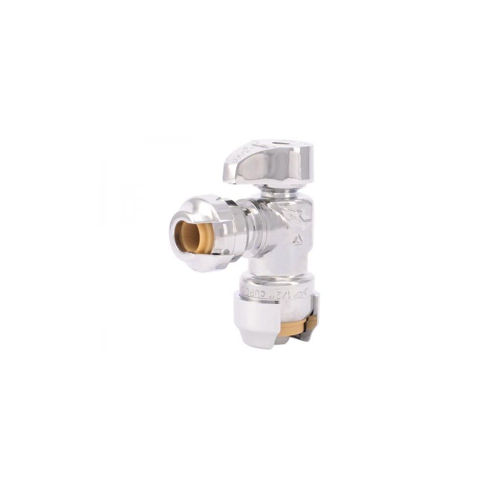 Sharkbite 1/2in PTC T x 1/4in S Brass Angle Stop Valve, large image number 1