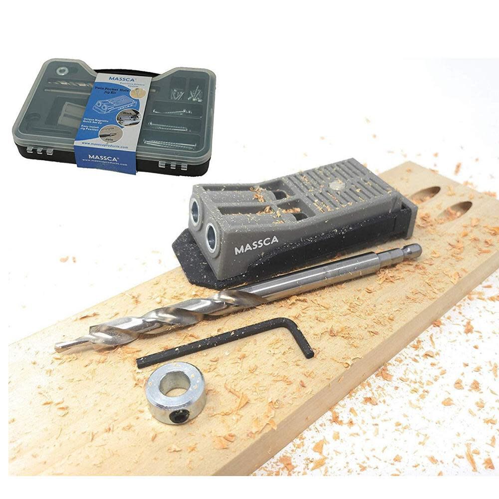 Massca Twin Pocket Hole Jig Kit X0023NLS7H Acme Tools