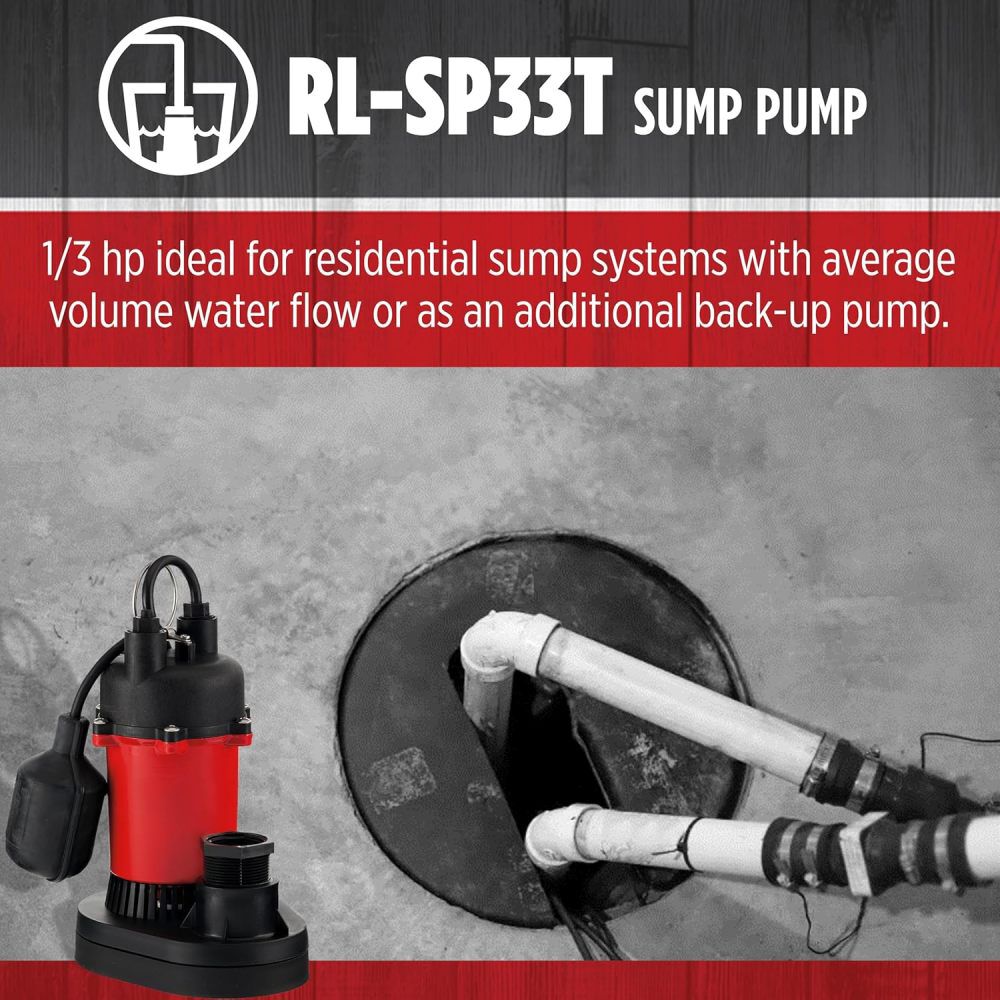 Red Lion 1/3HP 3200 GPH Sump Pump with Tethered Switch, large image number 5