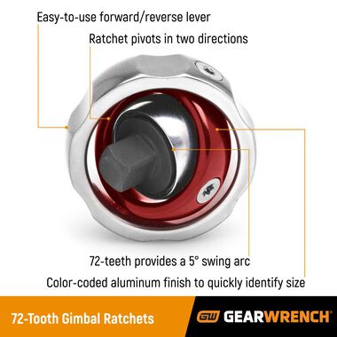 GEARWRENCH Gimbal Ratchet 3/8 In. Drive, large image number 4