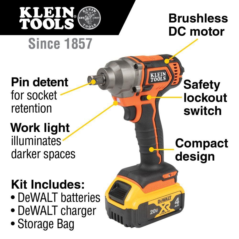 Klein Tools Compact Impact Wrench Kit, large image number 2