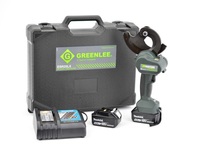 Greenlee Gator Battery Ratchet Cutter Kit with Two 18V 4.Ah Makita Batteries, Charger and Case