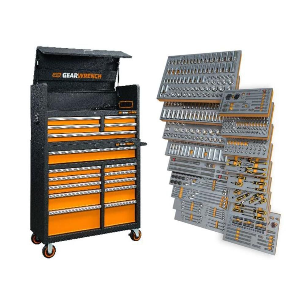GEARWRENCH 873 Piece MEGAMOD Mechanics Tool Set in Premium Modular Foam Trays with Tool Storage – MEGAMOD873