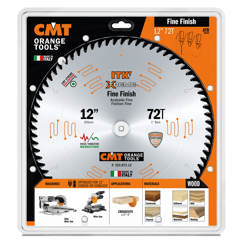 CMT 12 In x 72 x 1 In ITK Finish Compound Miter Blades, large image number 5