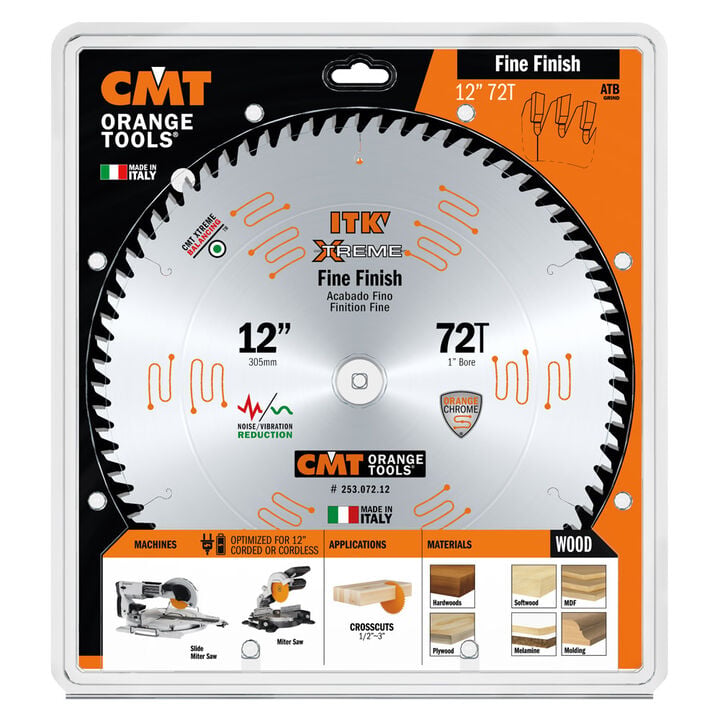 CMT 12 In x 72 x 1 In ITK Finish Compound Miter Blades, large image number 4