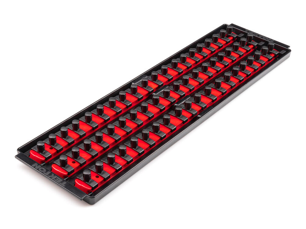 Tekton 3/8 Inch Drive 3-Rail Socket Organizer Set, Red (60-Tool), large image number 1