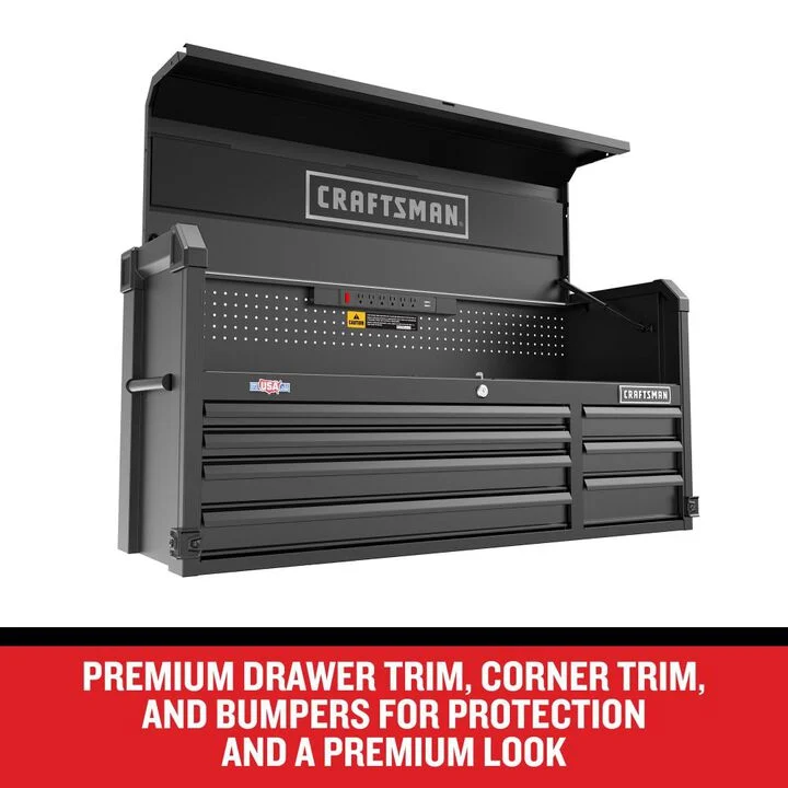 CRAFTSMAN Premium S2000 Series 52 Inch Wide 7-Drawer Tool Chest, Black, large image number 9