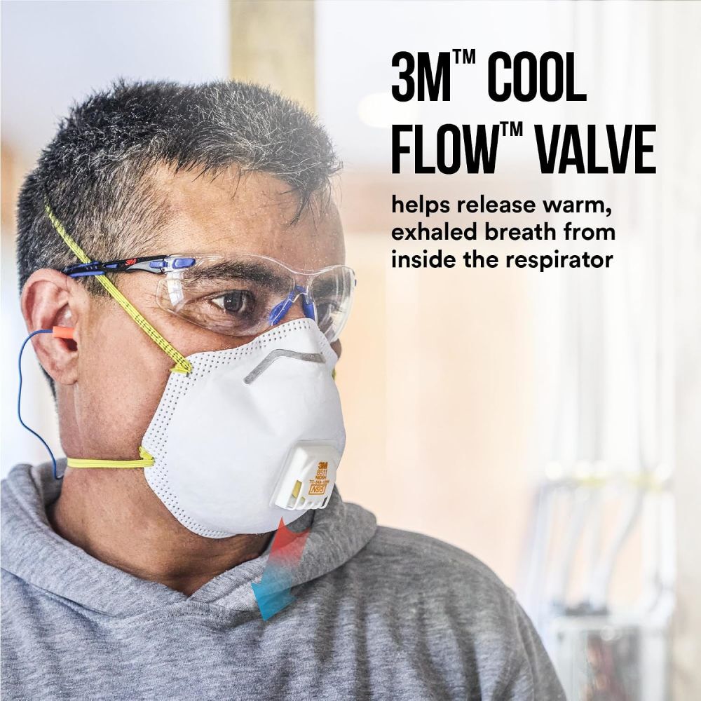 3M 8511 White N95 Valved Sanding Respirator, 2 Pieces, large image number 2