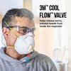 3M 8511 White N95 Valved Sanding Respirator, 2 Pieces, small image number 2