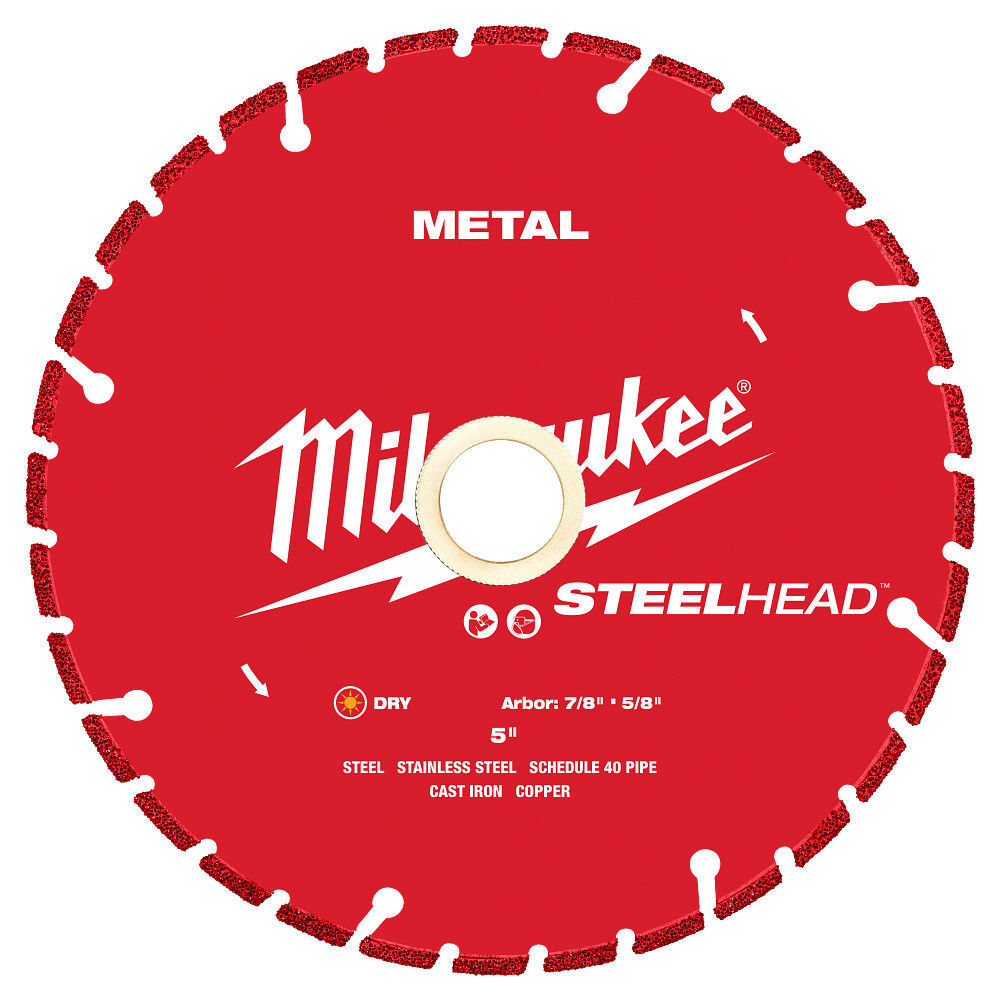 Milwaukee Steelhead 5 Inch Segmented Rim Diamond Cut-Off Blade for Metal, large image number 4