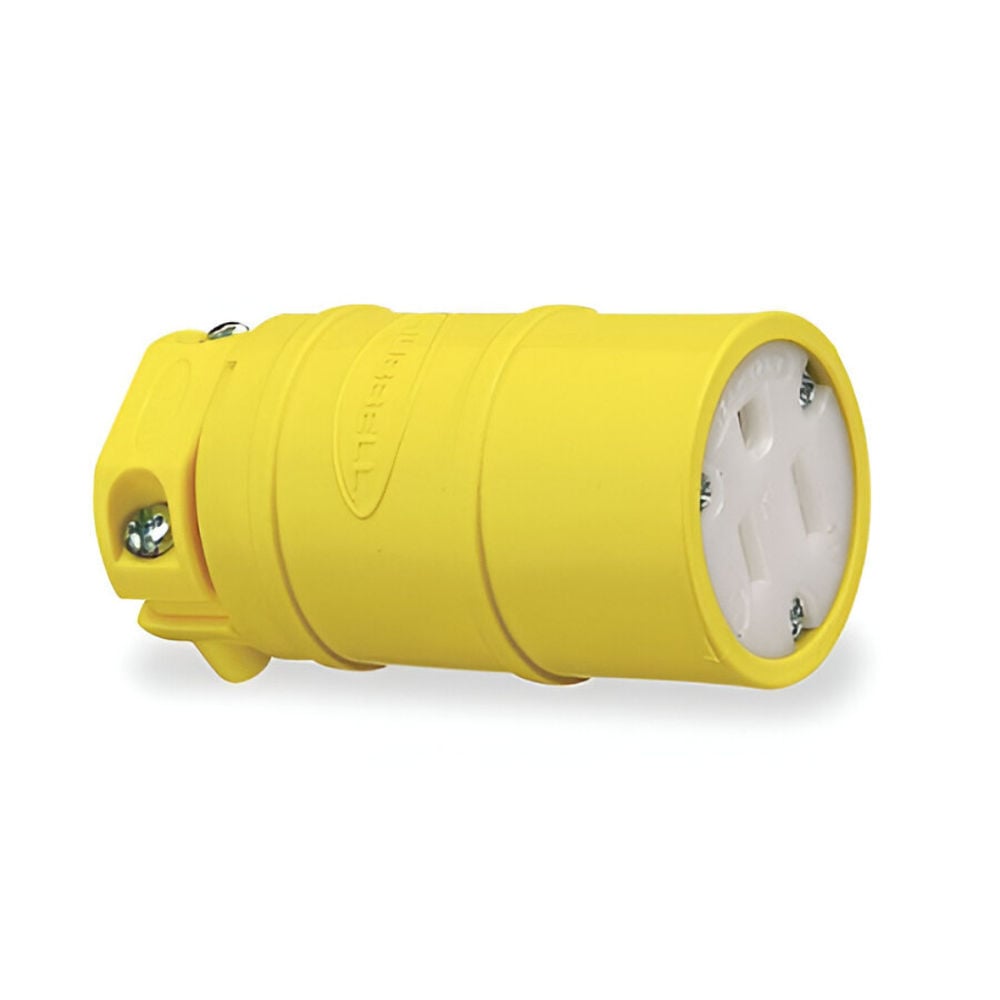 Southwire 15A/125V UG 5-15 Rubber Straight Blade Female Connector Yellow, large image number 1