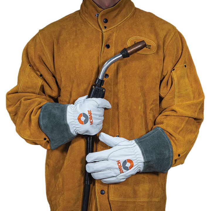 Hobart MIG Welding Gloves, Gray, Medium, large image number 3
