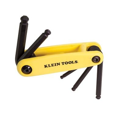 Klein Tools 5pc SAE Yellow Grip-It Ball Hex Key Set, large image number 0