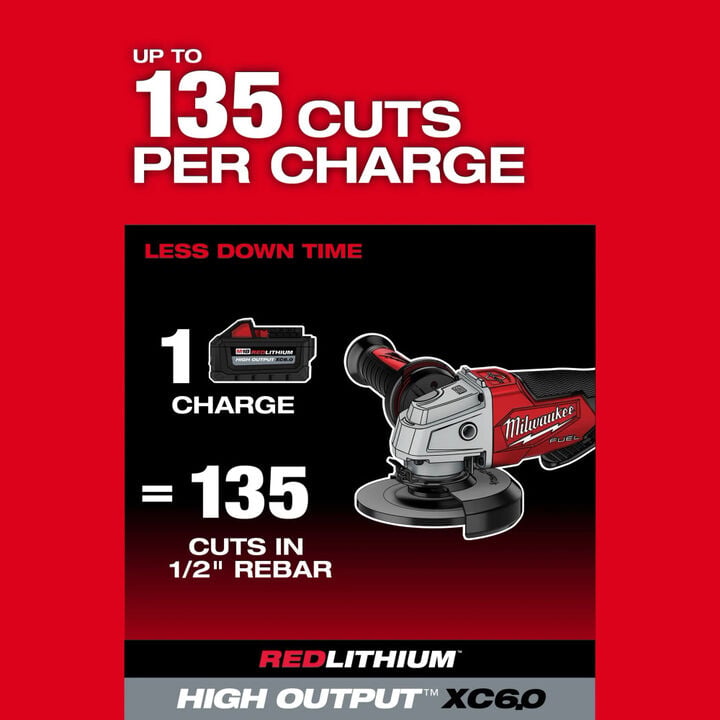 Milwaukee M18 4-1/2 Inch/6 Inch Grinder and 4-1/2 Inch Braking Grinder Bundle, large image number 17
