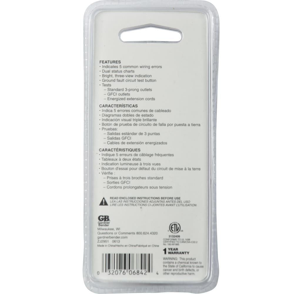 Gardner Bender Ground Fault Receptacle Tester and Circuit Analyzer, large image number 4