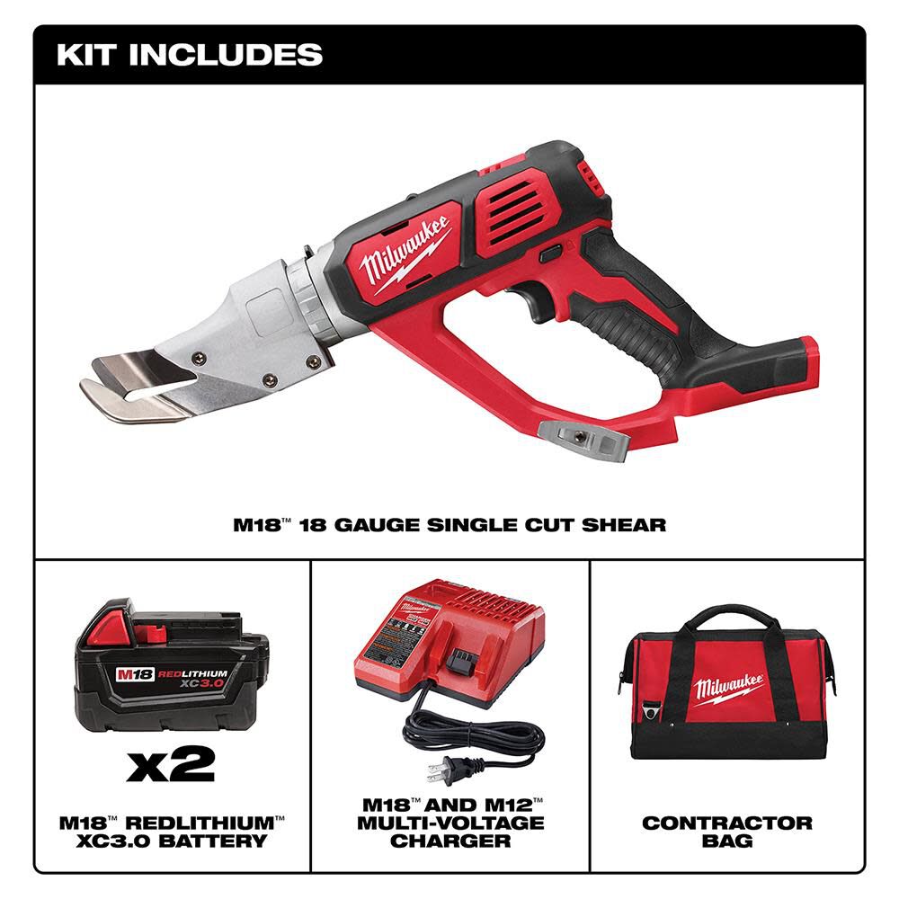 Milwaukee 2637 20 M18 Cordless 18 Gauge Single Cut Shear Bare