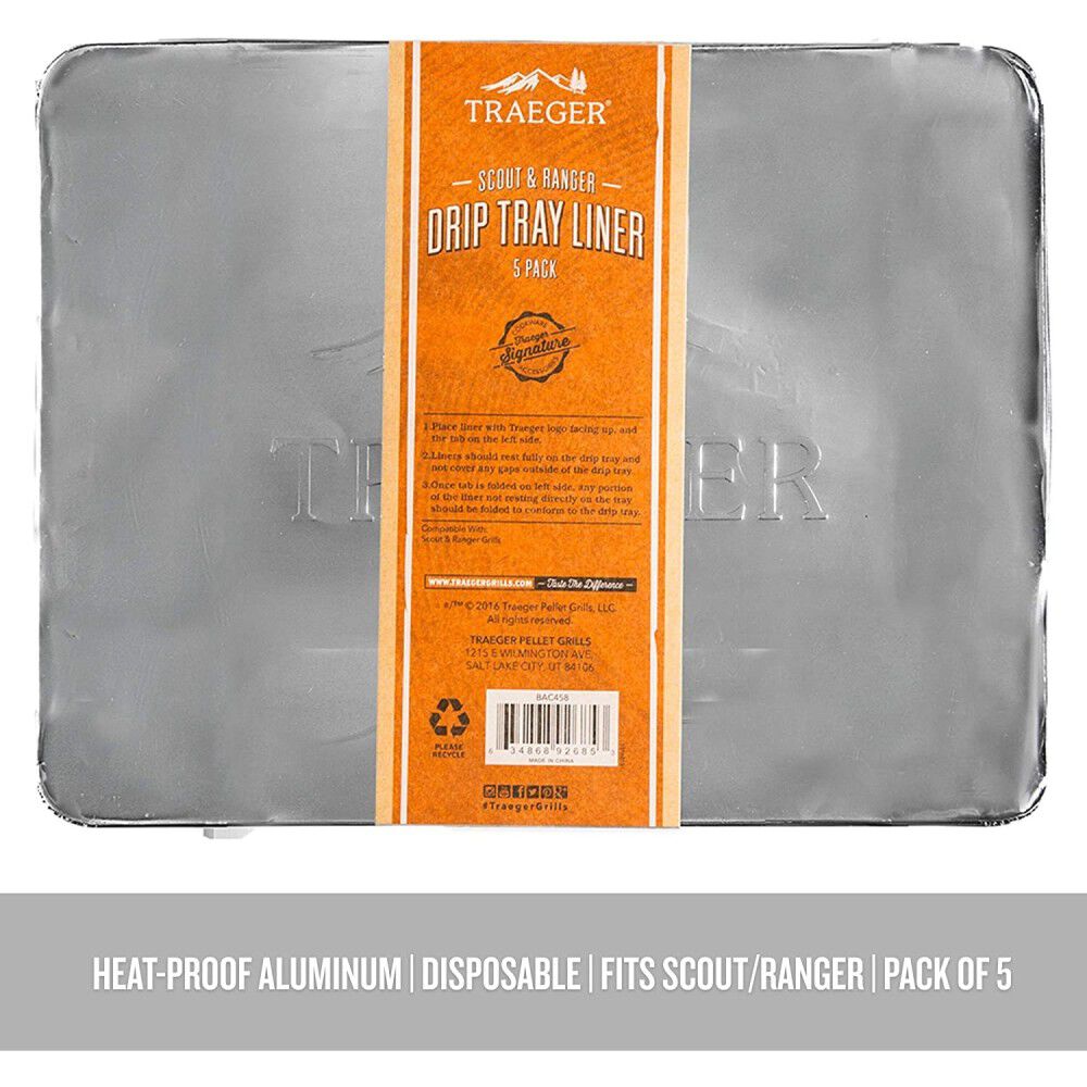 Traeger Aluminum Disposable Drip Tray Liner for Scout & Ranger Grill