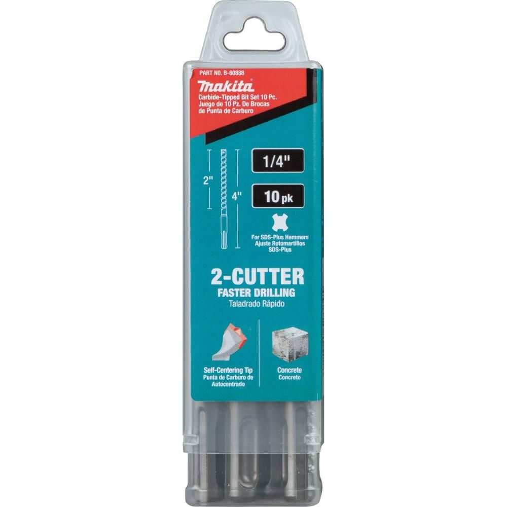 Makita 1/4in x 4in SDS-Plus Bit, 2-Cutter, 10pk, large image number 11