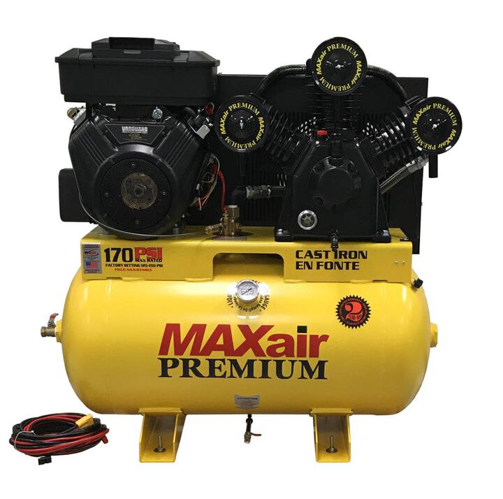 MAXair Air Compressor 55 Gallon 18 HP Gasoline Truck Mount