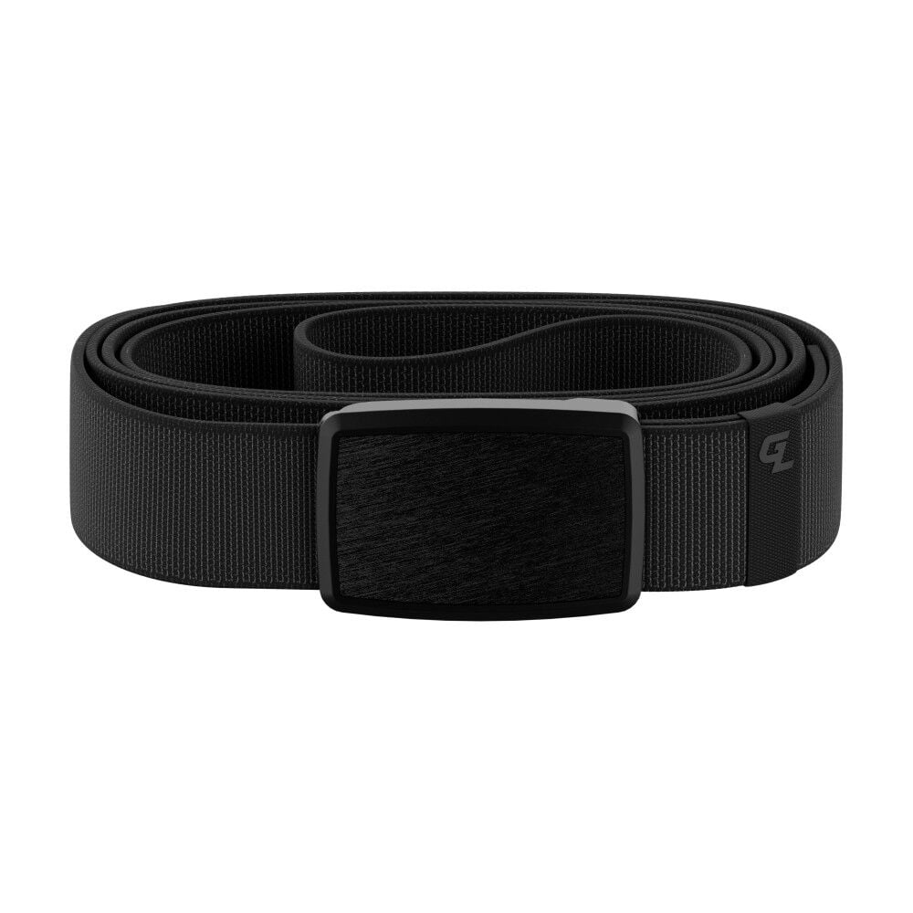 Groove Life Black Low Profile Adjustable Web Belt with Midnight Buckle, One Size Fits Most – B11-001-OS