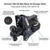 Shocker Hitch HD 20K Max Black 2 Inch Air Receiver Hitch & Quad Cushion Drawbar with 1 Inch Hole, small image number 3