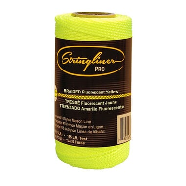 Stringliner 250 Ft. Braided Flo Yellow Mason's Line Roll, large image number 0