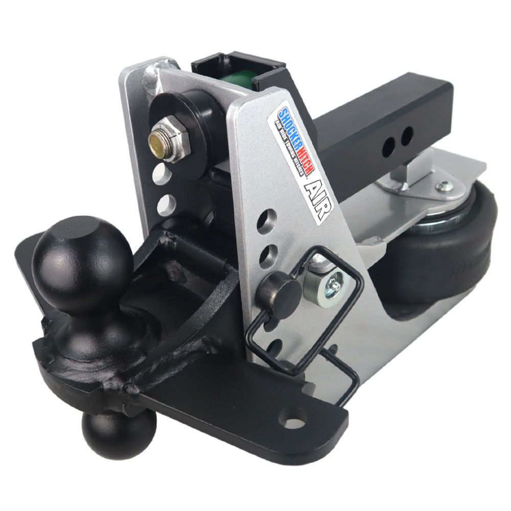Shocker Hitch Streamline 10K Aluminum 2 Inch Air Receiver Hitch & Black Combo Sway Bar Tab Ball Mount 2 Inch & 2 5/16 Inch Hitch Ball, large image number 1
