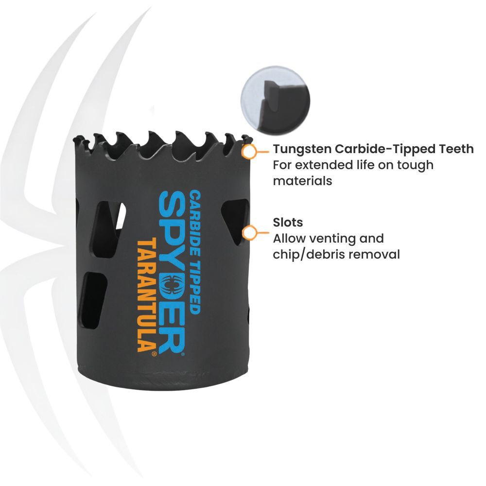 Spyder Tarantula Carbide-Tipped Plumber Hole Saw Set 16 Pieces, large image number 5