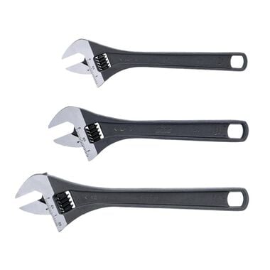 Wiha 8in, 10in & 12in Adjustable Wrench Set 3pc