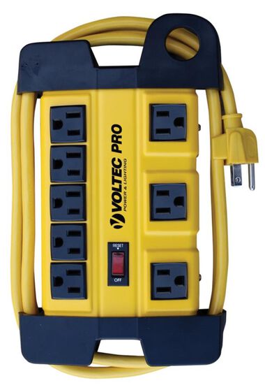 Voltec 8 Outlet Metal Power Strip with Surge Protection