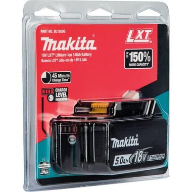 Makita 18V LXT Lithium-Ion 5.0 Ah Battery with Charge Indicator, large image number 3
