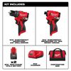 Milwaukee M12 Subcompact Brushless 2-Tool Combo Kit, small image number 3