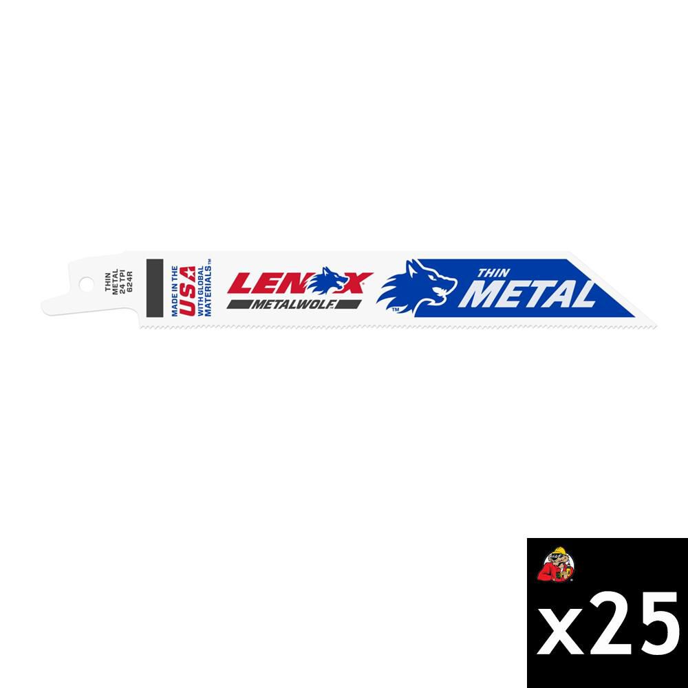 Lenox 6 Inch Metal and General Purpose Reciprocating Blade 24 TPI 25 Pieces, large image number 1