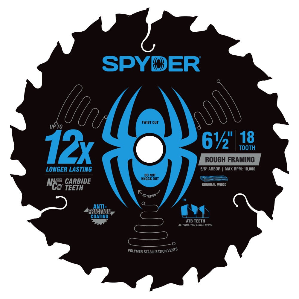 Spyder 6-1/2 Inch 18T Circular Saw Blade for Rough Framing, large image number 1
