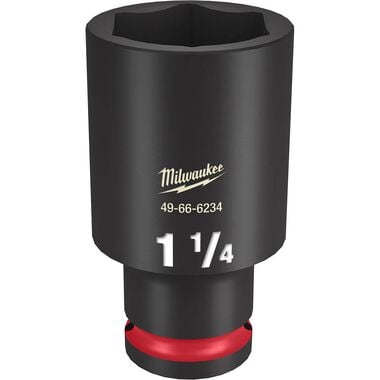 Milwaukee Impact Socket 1/2in Drive 1 1/4in Deep 6 Point
