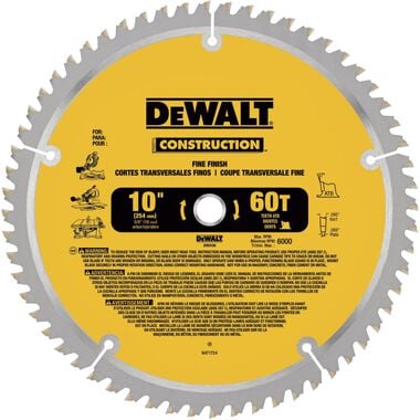 DEWALT 10-in 60-Tooth Carbide Saw Blade, large image number 0
