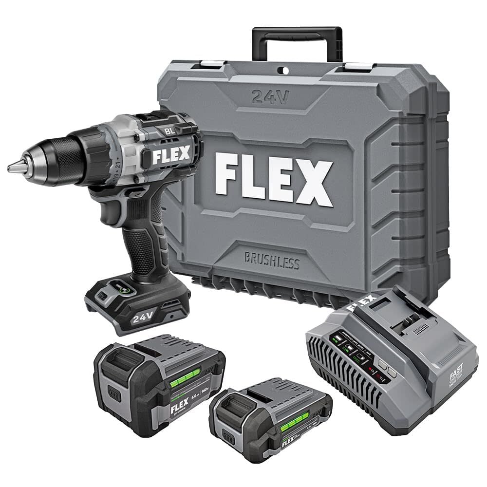 FLEX 24V 1/2-In. 2-Speed Hammer Drill With Turbo Mode Kit, large image number 1