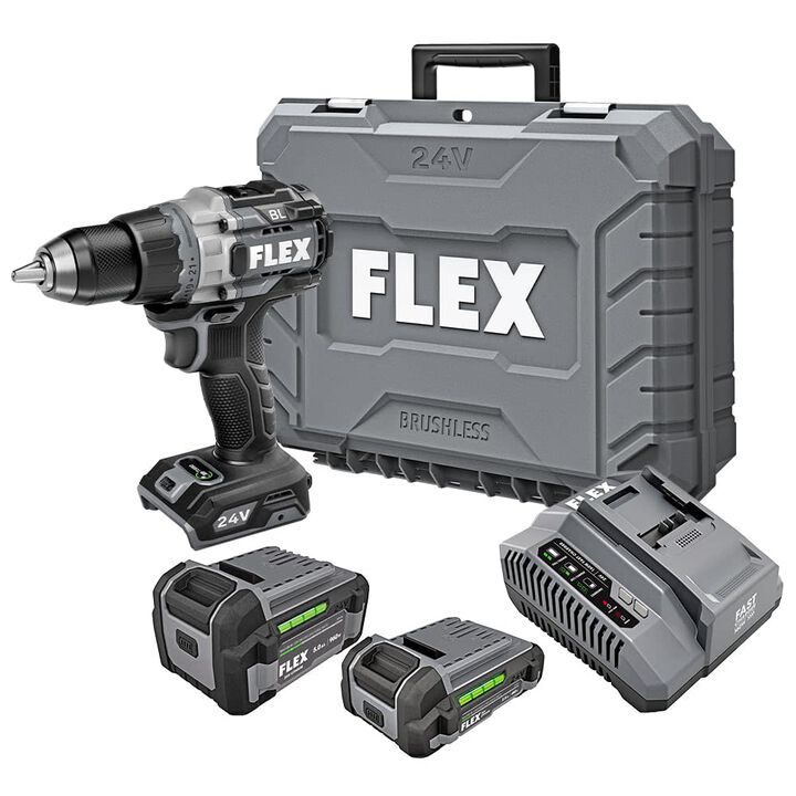 FLEX 24V 1/2-In. 2-Speed Hammer Drill With Turbo Mode Kit