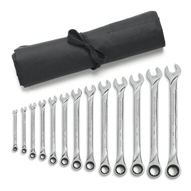 GEARWRENCH Ratcheting Wrench Set 13 pc 12 Point SAE XL Combination with Wrench Roll, large image number 0