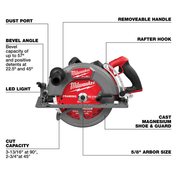 Milwaukee M18 FUEL 10-1/4 Inch Rear Handle Circular Saw Kit, large image number 9