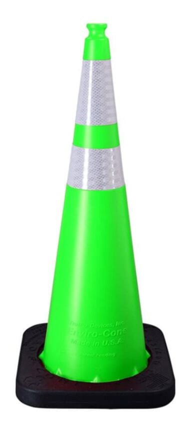 Vizcon 36 In. Enviro-Cone 10lb. with 4 In. & 6 In. reflective collars - Lime Green