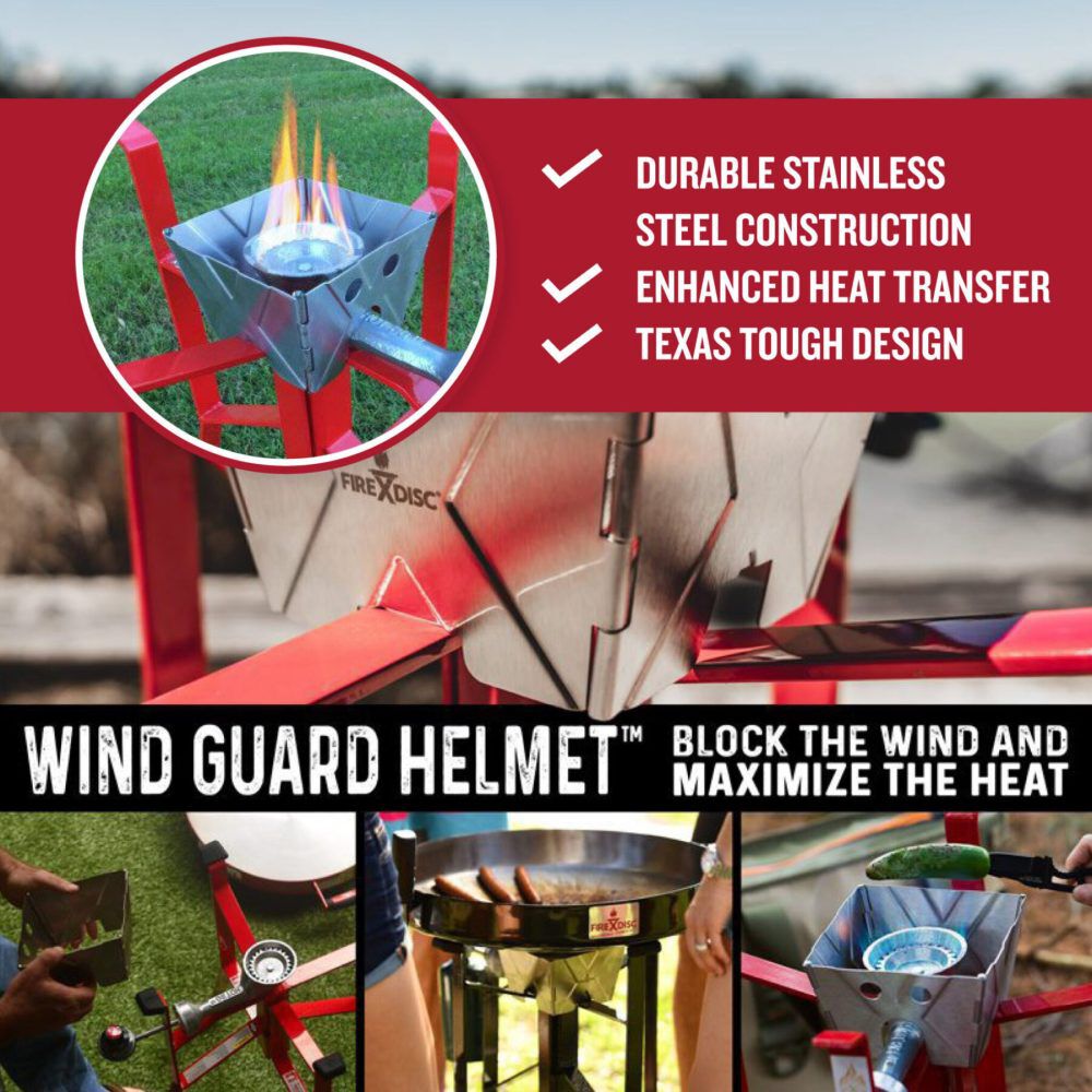 Firedisc 4 Inch x 7 Inch x 14 Inch 3 Leg Wind Helmet, large image number 3