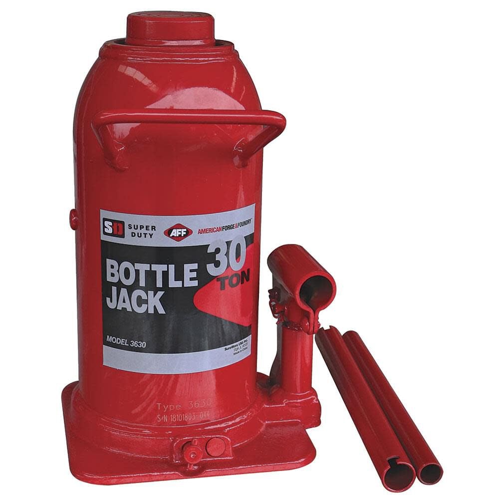 American Forge Super Duty 30 Ton Hydraulic Bottle Jack Manual Welded Cylinder – 3630