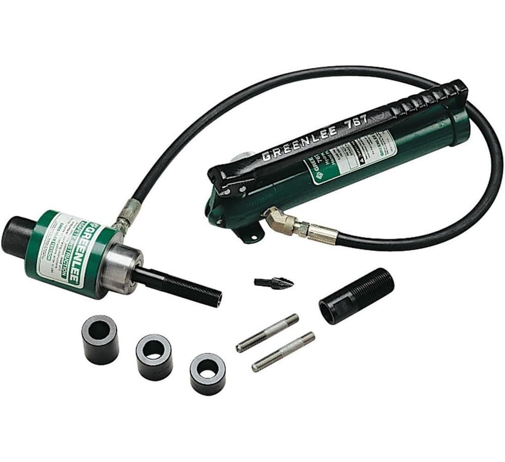 Greenlee 11-Ton 1/2-2 Inch Hydraulic Knockout Kit with Hand Pump and Slug-Buster, large image number 4