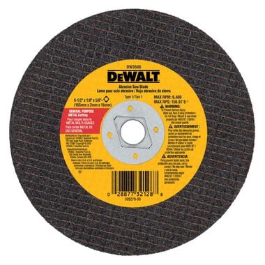 DEWALT 6-1/2-in x 1/8-in Metal Abrasive Saw Blade, large image number 0