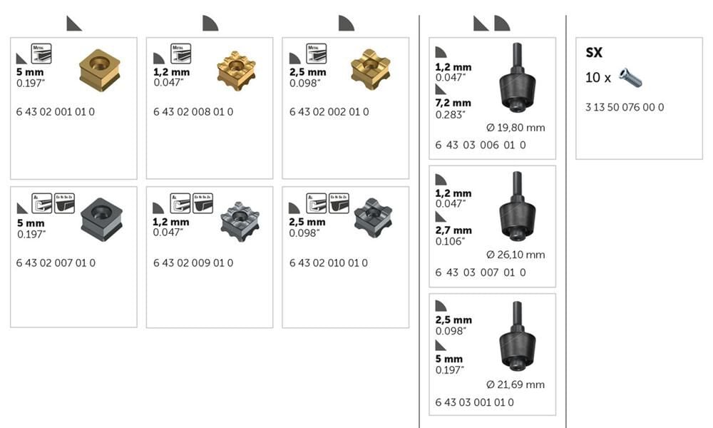 Fein SX 7.2mm Chamfer Inserts for AKFH Bevelers Non-Ferrous, 10 Pieces, large image number 3